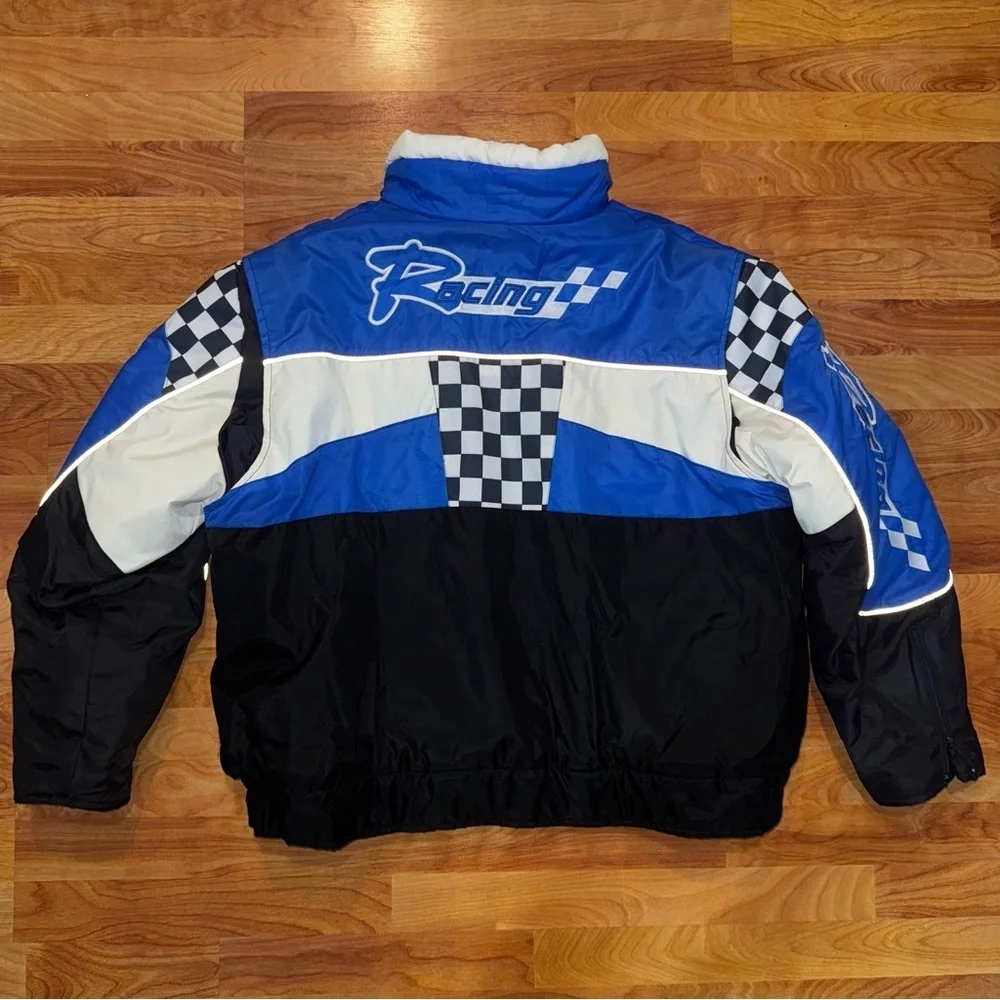Vtg EDCO Men’s Snowmobile Jacket Black White & Black Sherpa Lined Size Unknown